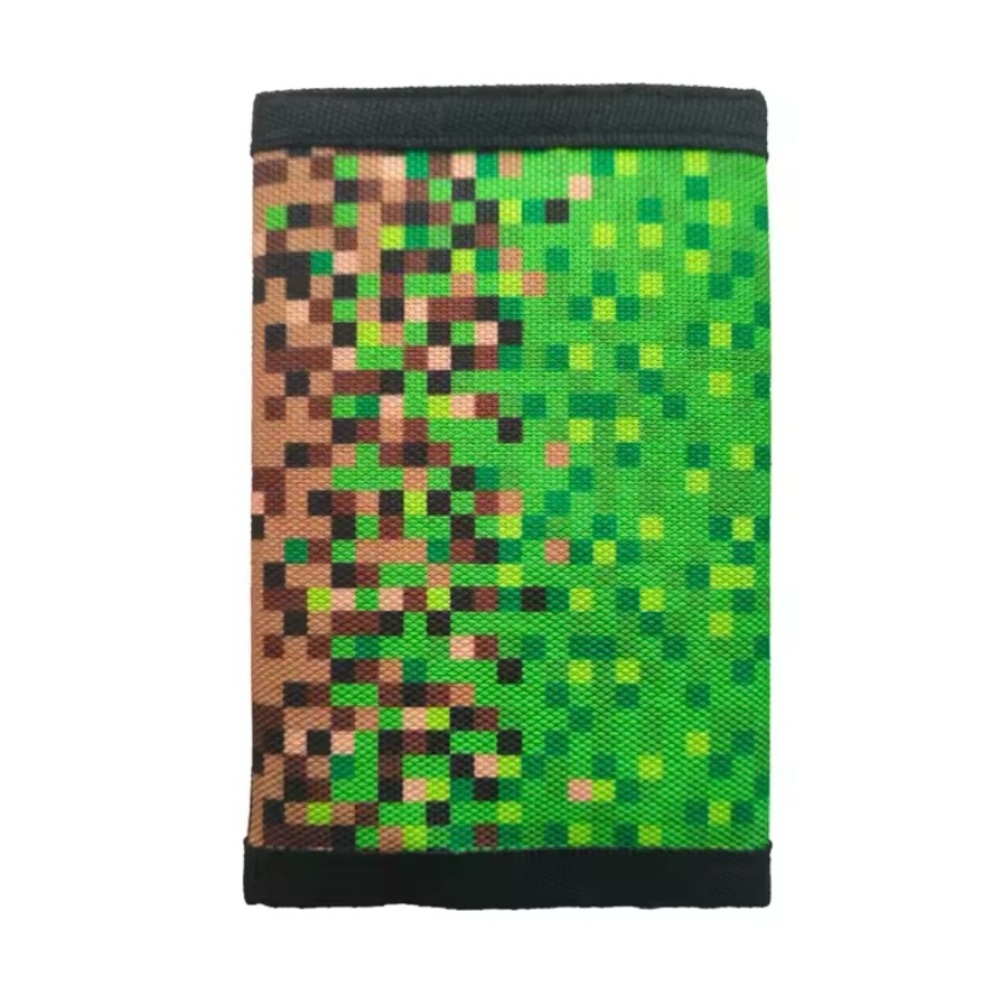 Minecraft Tri-Fold Wallet - Pixelated Green and Brown